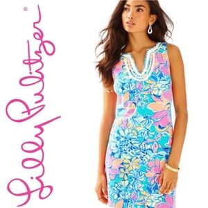 Lilly Pulitzer Blue and Pink Shift Dress